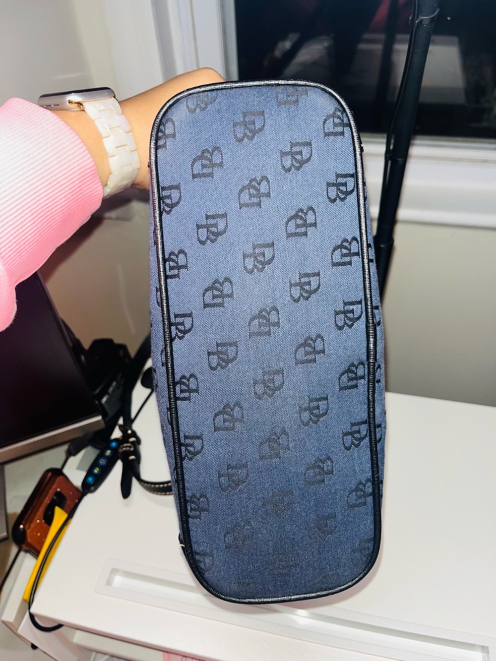 Dooney & Bourke Navy/Black Signature Crossbody Bag - Picture 6 of 12